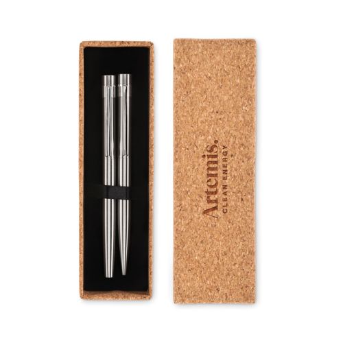 Pen set recycled stainless steel - Image 1